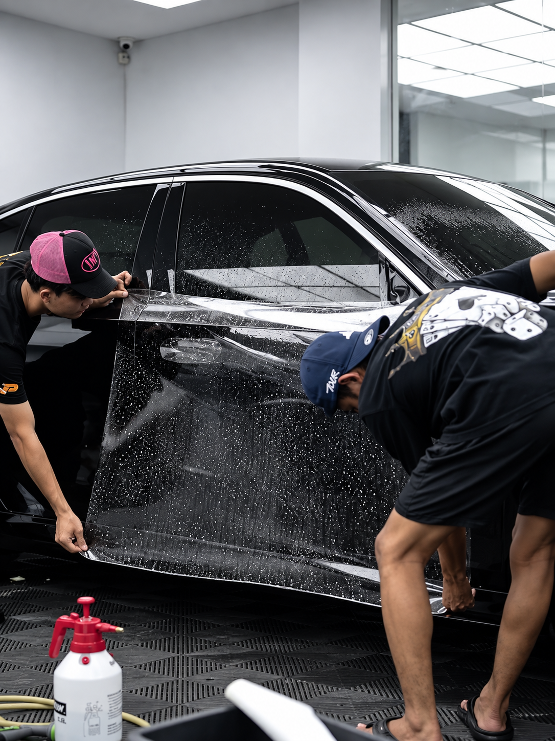 Proses pemasangan Paint Protection Film pada mobil